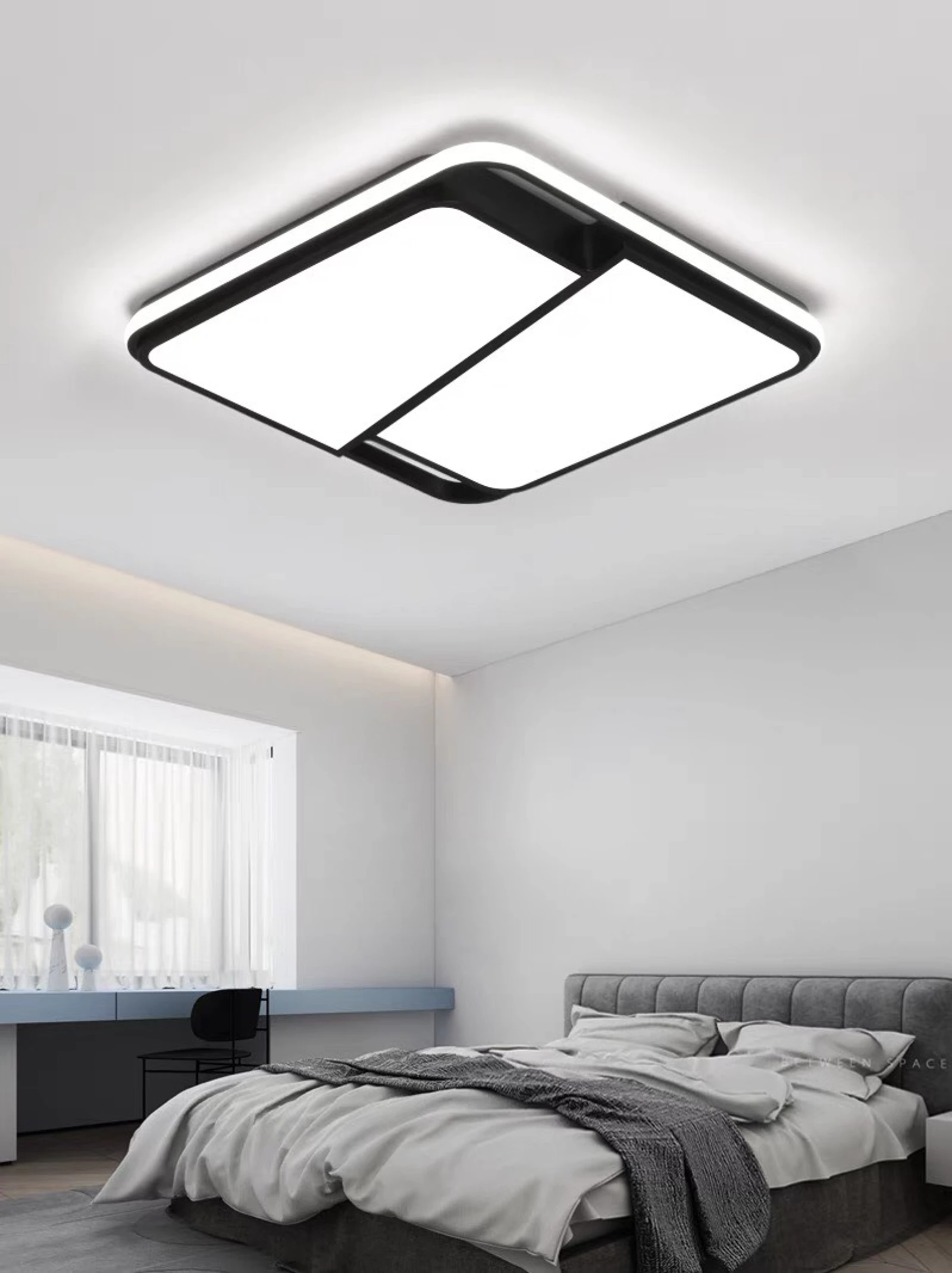 Đèn Led Ốp Trần Kiểu 2 Hình Chữ Nhật Đồng Nhất