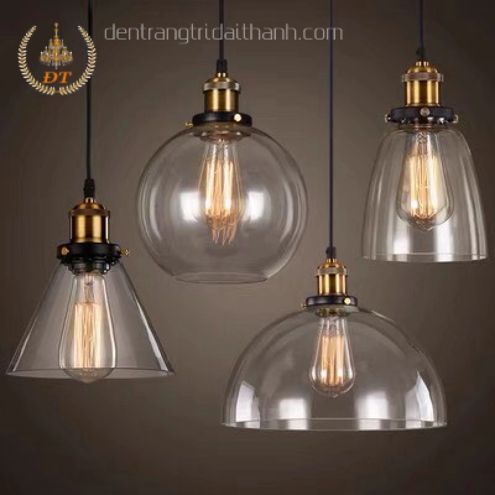 Đèn Thả Decor Chao Thủy Tinh Hình CHÓP NÓN